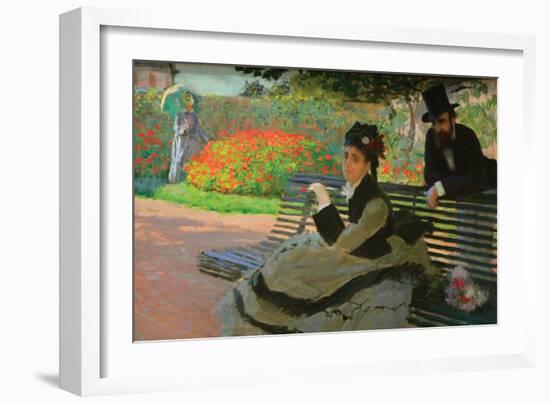 Camille Monet on a Garden Bench-Claude Monet-Framed Art Print