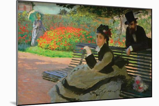 Camille Monet on a Garden Bench-Claude Monet-Mounted Art Print