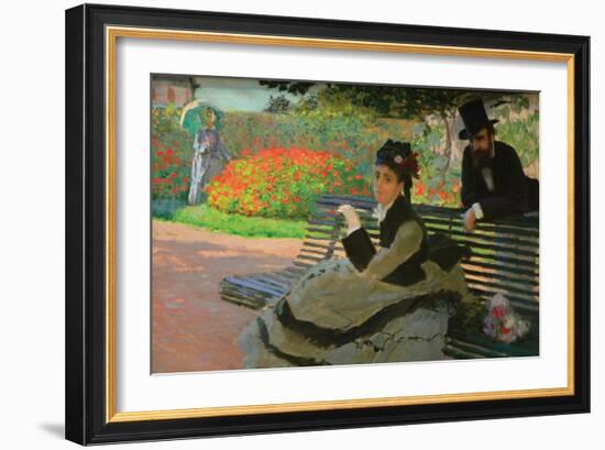 Camille Monet on a Garden Bench-Claude Monet-Framed Art Print