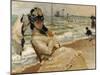 Camille [Monet] on the Beach, Trouville-Claude Monet-Mounted Giclee Print