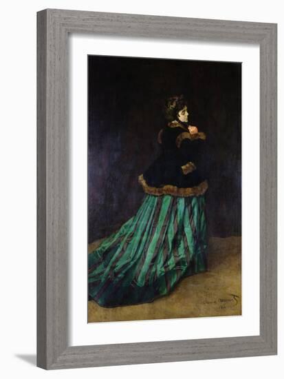 Camille, or the Woman in the Green Dress, 1866-Claude Monet-Framed Giclee Print