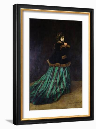 Camille, or the Woman in the Green Dress, 1866-Claude Monet-Framed Giclee Print