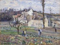 Printemps. Pruniers en fleurs, dit : Potager, arbres en fleurs, printemps, Pontoise-Camille Pissarro-Giclee Print