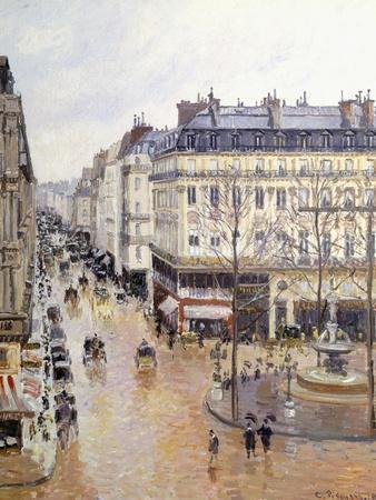 Rue Saint Honore, Afternoon, Rain Effect Giclee Print - Camille