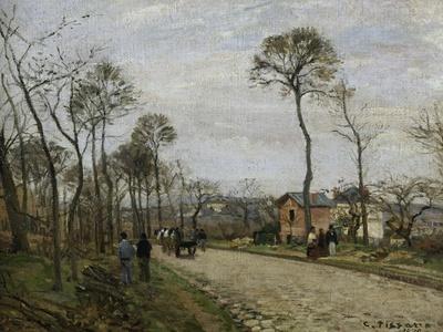 Camille Pissarro、LA GRAND'ROUTE, LOUVECI La route de Louveciennes' Giclee Print - Camille Pissarro