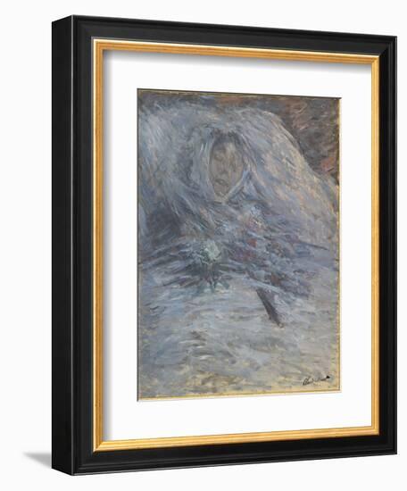 Camille sur son lit de mort-Claude Monet-Framed Giclee Print