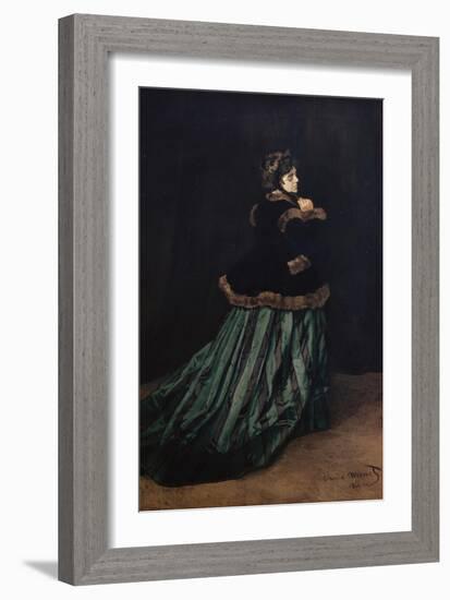 Camille, the Woman in Green-Claude Monet-Framed Giclee Print