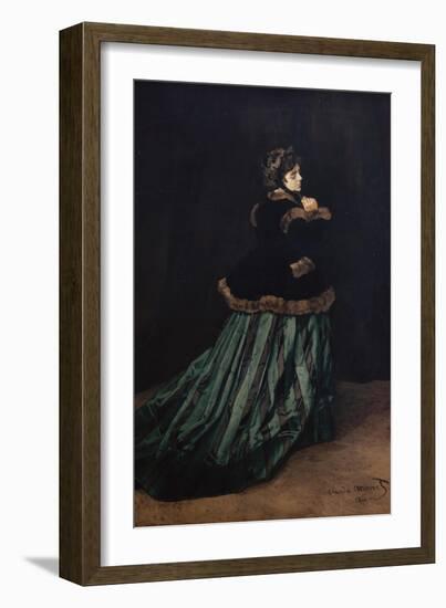 Camille, the Woman in Green-Claude Monet-Framed Giclee Print