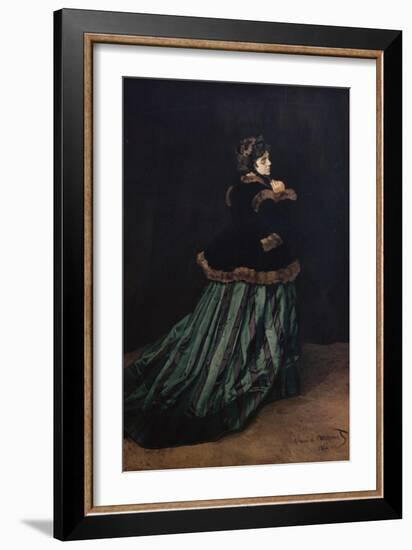 Camille, the Woman in Green-Claude Monet-Framed Giclee Print