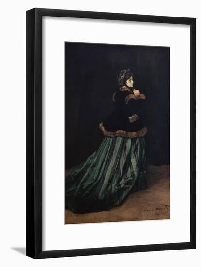 Camille, the Woman in Green-Claude Monet-Framed Giclee Print