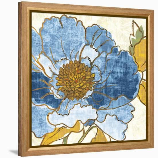 Camilles Peony I Indigo-Sue Schlabach-Framed Stretched Canvas