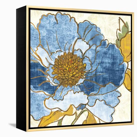 Camilles Peony I Indigo-Sue Schlabach-Framed Stretched Canvas