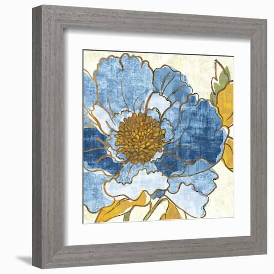 Camilles Peony I Indigo-Sue Schlabach-Framed Art Print