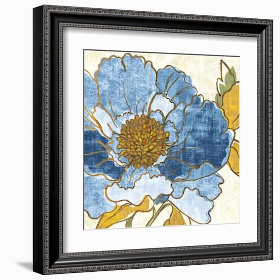 Camilles Peony I Indigo-Sue Schlabach-Framed Art Print