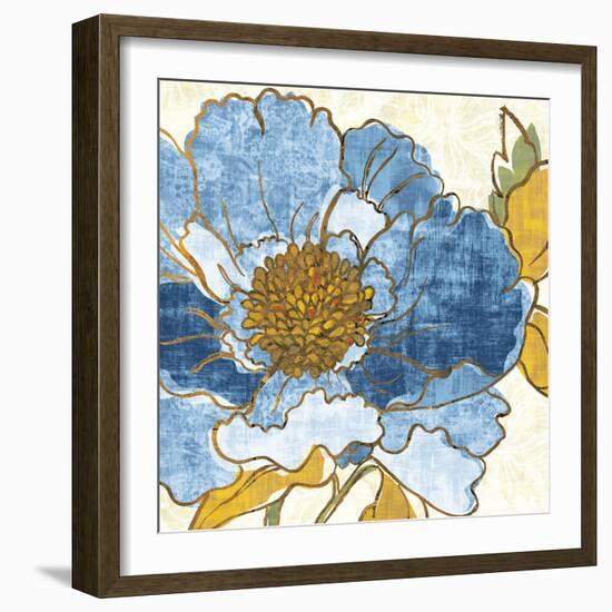 Camilles Peony I Indigo-Sue Schlabach-Framed Premium Giclee Print