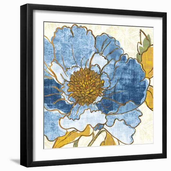 Camilles Peony I Indigo-Sue Schlabach-Framed Premium Giclee Print