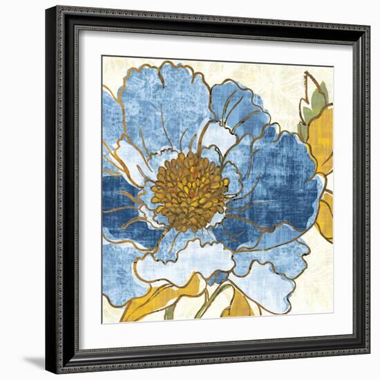 Camilles Peony I Indigo-Sue Schlabach-Framed Premium Giclee Print