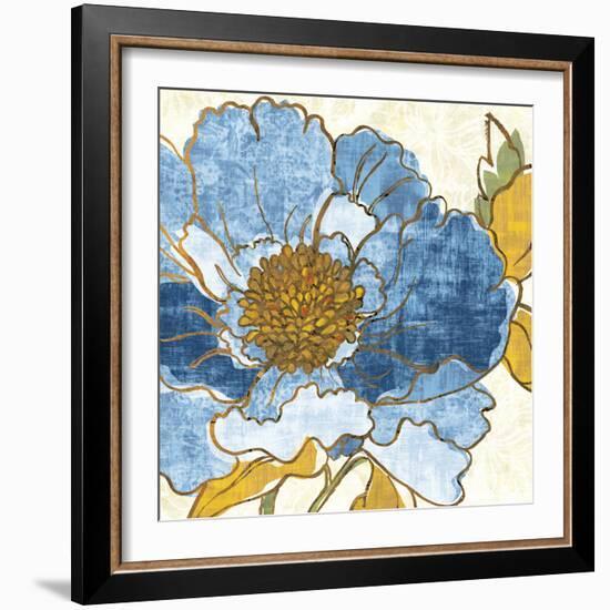 Camilles Peony I Indigo-Sue Schlabach-Framed Art Print