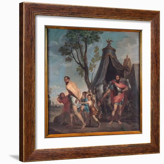 Camillus and the Schoolmaster of Falerii, 1635-40 (Oil on Canvas)-Nicolas Poussin-Framed Giclee Print