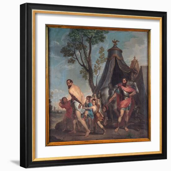 Camillus and the Schoolmaster of Falerii, 1635-40 (Oil on Canvas)-Nicolas Poussin-Framed Giclee Print