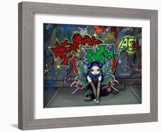 Camouflage 1 - Urban Graffiti Fairy-Jasmine Becket-Griffith-Framed Art Print