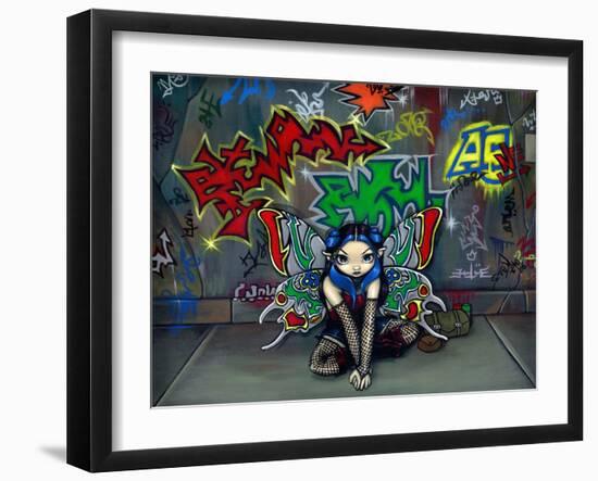 Camouflage 1 - Urban Graffiti Fairy-Jasmine Becket-Griffith-Framed Art Print
