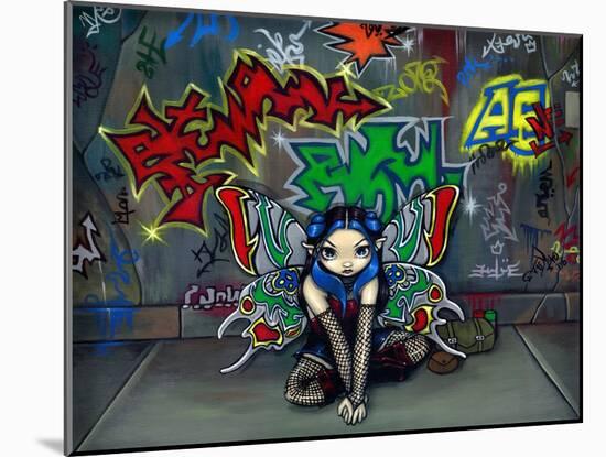 Camouflage 1 - Urban Graffiti Fairy-Jasmine Becket-Griffith-Mounted Art Print