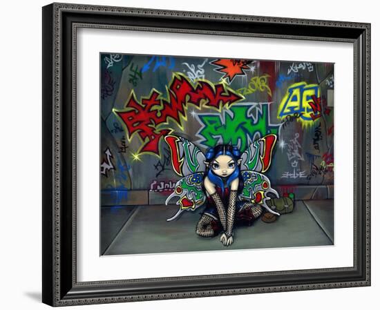 Camouflage 1 - Urban Graffiti Fairy-Jasmine Becket-Griffith-Framed Art Print