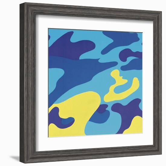 Camouflage, 1987 (Blue, Yellow)-Andy Warhol-Framed Art Print