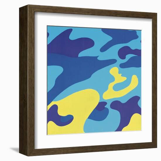 Camouflage, 1987 (Blue, Yellow)-Andy Warhol-Framed Art Print