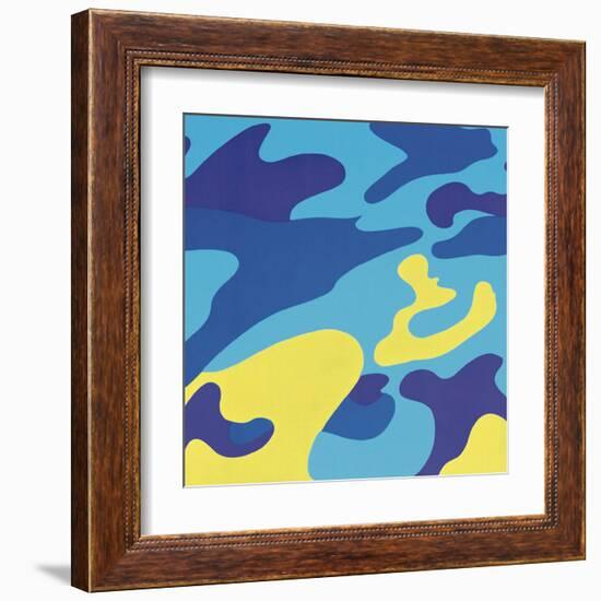 Camouflage, 1987 (Blue, Yellow)-Andy Warhol-Framed Art Print