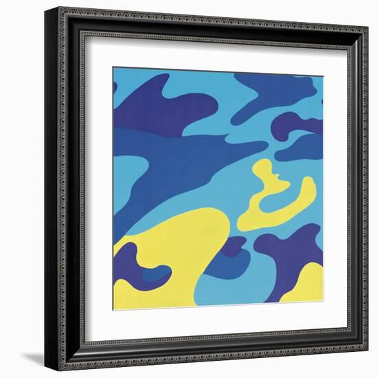 Camouflage, 1987 (Blue, Yellow)-Andy Warhol-Framed Art Print