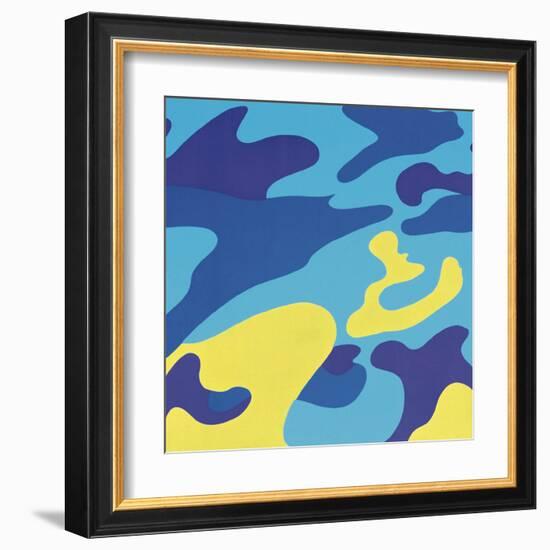 Camouflage, 1987 (Blue, Yellow)-Andy Warhol-Framed Art Print
