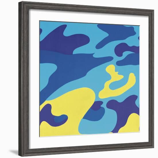 Camouflage, 1987 (Blue, Yellow)-Andy Warhol-Framed Giclee Print