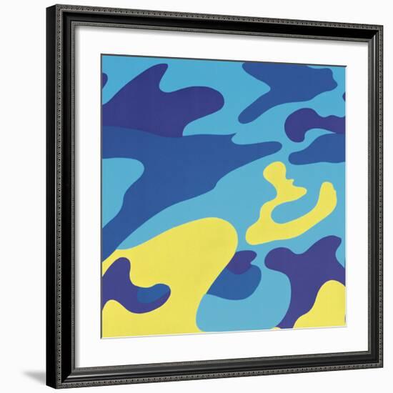 Camouflage, 1987 (Blue, Yellow)-Andy Warhol-Framed Giclee Print