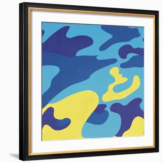 Camouflage, 1987 (Blue, Yellow)-Andy Warhol-Framed Giclee Print