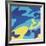 Camouflage, 1987 (blue, yellow)-Andy Warhol-Framed Art Print