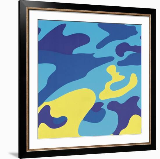Camouflage, 1987 (blue, yellow)-Andy Warhol-Framed Art Print