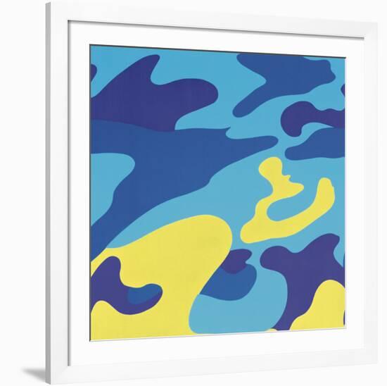 Camouflage, 1987 (blue, yellow)-Andy Warhol-Framed Art Print