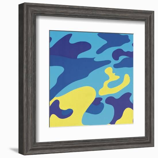 Camouflage, 1987 (blue, yellow)-Andy Warhol-Framed Art Print