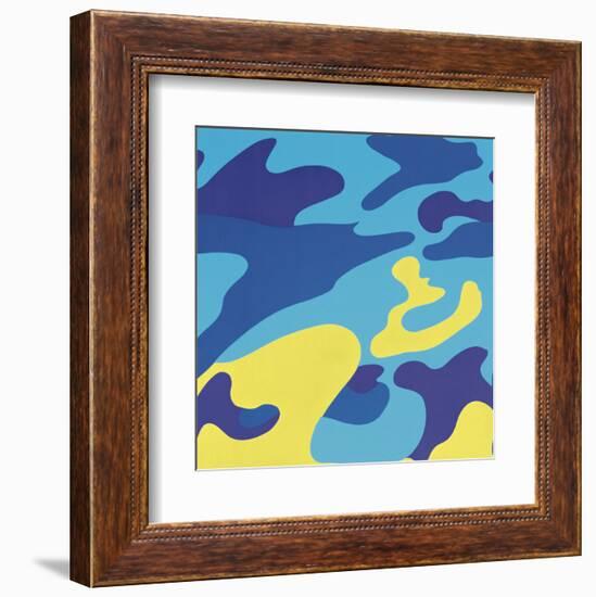 Camouflage, 1987 (blue, yellow)-Andy Warhol-Framed Art Print