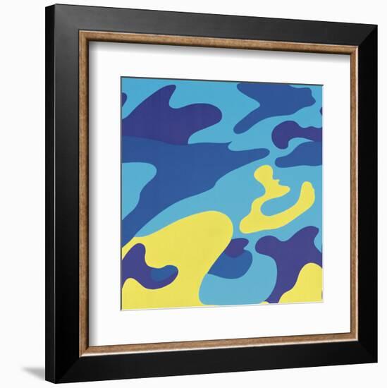 Camouflage, 1987 (blue, yellow)-Andy Warhol-Framed Art Print