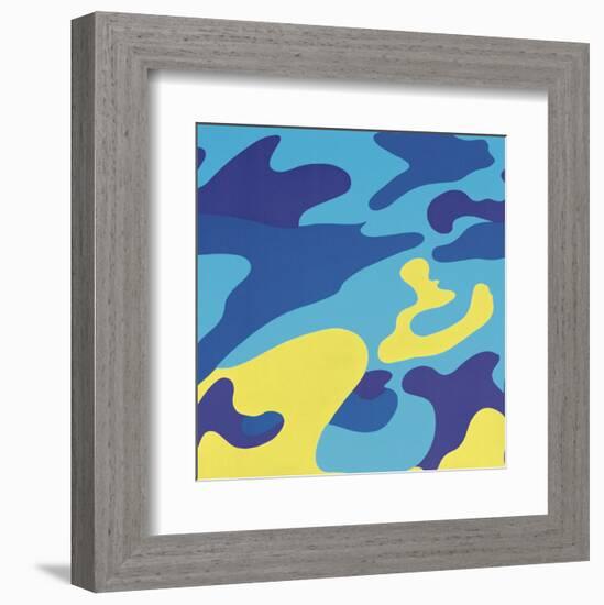 Camouflage, 1987 (blue, yellow)-Andy Warhol-Framed Art Print