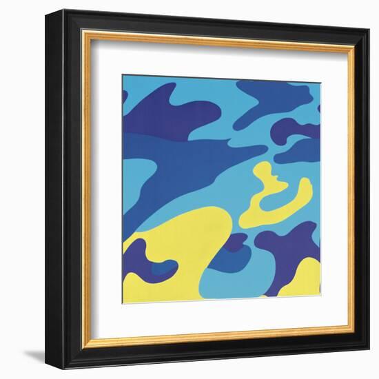 Camouflage, 1987 (blue, yellow)-Andy Warhol-Framed Art Print