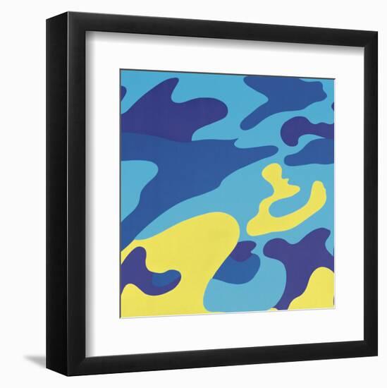 Camouflage, 1987 (blue, yellow)-Andy Warhol-Framed Art Print