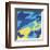 Camouflage, 1987 (blue, yellow)-Andy Warhol-Framed Art Print