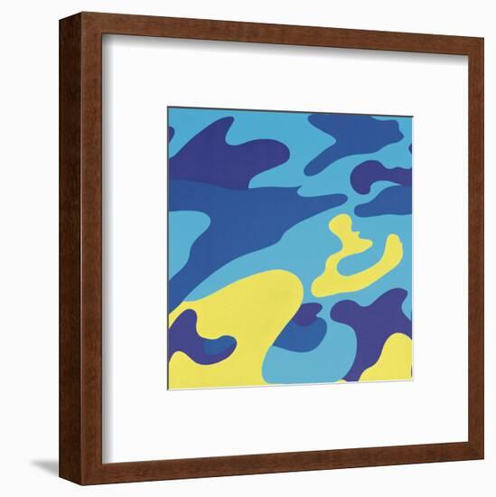 Camouflage, 1987 (blue, yellow)-Andy Warhol-Framed Art Print