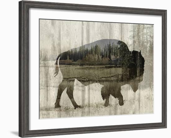 Camouflage Animals - Bison-Tania Bello-Framed Giclee Print