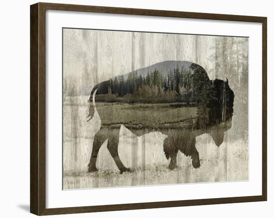 Camouflage Animals - Bison-Tania Bello-Framed Giclee Print