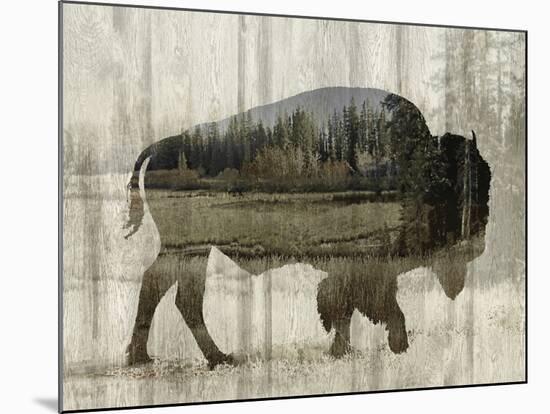 Camouflage Animals - Bison-Tania Bello-Mounted Giclee Print